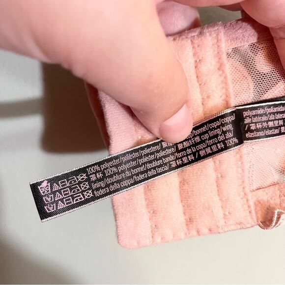 Victoria's Secret Womens Floral Lace V-Neck Adjustable Strap Bralette Pink XL - Picture 3 of 14